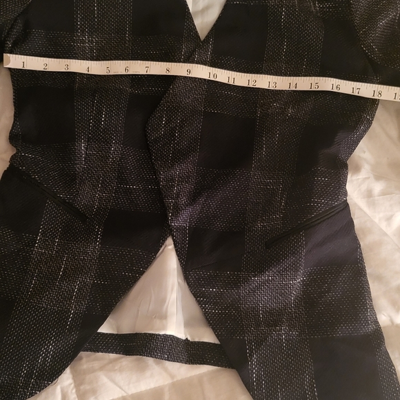 H&M coordinated set blazer & pants tartan black/off white size 8 nwot - Picture 11 of 16